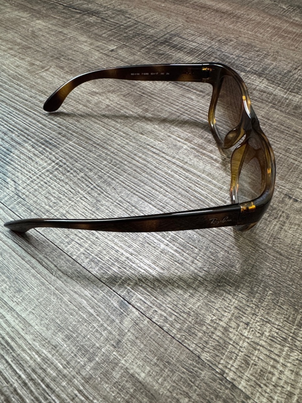 Ray-Ban Rb4194 Polished Light Havana/Brown Rectangle Sunglasses - Picture 6 of 12